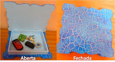 Caixa com cobertura craquelada.
